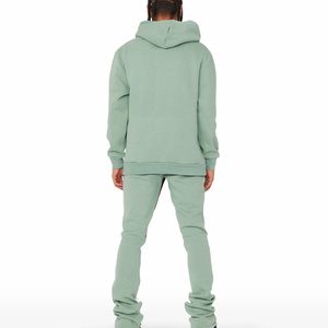 Combinaison de sport grande taille Survêtement de sport vierge en polyester pour hommes Ensemble de survêtements évasés personnalisés en gros pour hommes - Product Image 2