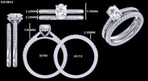 Lurba Jewels - Juego de Anillos de Compromiso y Boda con Diamante Cultivado en Laboratorio de 1 Quilate, Corte Ovalado, Oro Blanco de 10K/14K/18K, Certificado IGI - Product Image 6