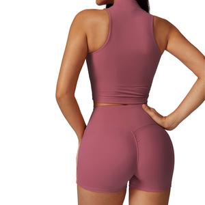 Conjuntos de Yoga de Dos Piezas para Mujer, Diseño Personalizado, Cintura Alta, Malla Transpirable, Cierre con Cordón y Logotipo Frontal, para Gimnasio y Fitness - Product Image 3