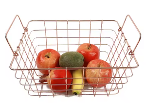 Double Tiers Metal Wire Basket Standing Type <b>Kitchen</b> Pantry <b>Storage</b> <b>Rack</b> Glass Countertop Stackable Fruit Organizer Spice <b>Rack</b> - Product Image 2