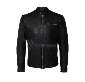 แจ็กเก็ตหนังแท้สำหรับผู้ชาย, แจ็กเก็ตแฟชั่นมีซิปอบอุ่นเหมาะสำหรับใส่ในฤดูหนาว - Product Image 3