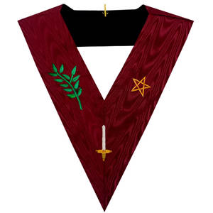 2025 AASR 14th Degree Embroidered Leather Master of Ceremonies Collar with <b>Sew</b>-On <b>Badge</b> - Product Image 2