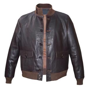 Blouson d'aviateur vintage de printemps décontracté pour hommes 100% cuir de cheval laine imperméable écologique logo personnalisé fermeture éclair - Product Image 5