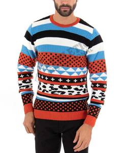 Custom Printed Pullover Long Sleeve Casual Blank Wholesale Best Selling <b>Men</b> Sweaters Striped Crewneck <b>Wool</b> Cotton Breathable - Product Image 5
