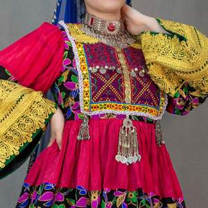 Vestidos afganos más vendidos de nuevo diseñador para mujer en seda y terciopelo 2502 - Product Image 5