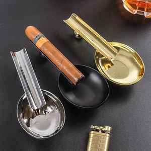 Heavy-Duty Compact Brass <b>Ashtray</b> Luxury Design Style Spoon Shape Easy to Clean Portable and Durable for Smoking Cigars - Product Image 3