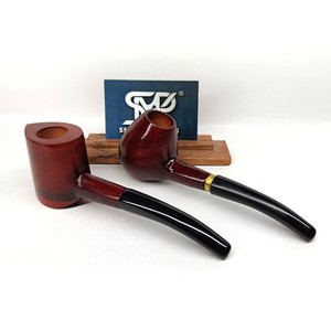 Juego de Pipas de Tabaco de Madera Tradicionales, Hechas a Mano, Acabado Pulido, Cuenco Profundo, Tallo Curvo, Reutilizables, Ecológicas y Duraderas - Product Image 3