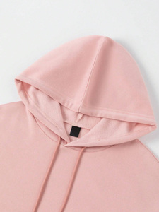 Sweat à capuche OEM pour femme grande taille, coupe courte, en molleton de coton délavé, à épaules tombantes, avec cordon de serrage et capuche brodée personnalisée, pour l'automne/hiver - Product Image 3