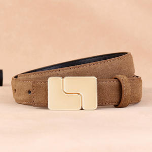 Ceinture en cuir véritable avec boucle ardillon Ceinture classique en cuir véritable de haute qualité pour hommes - Product Image 1