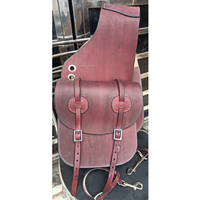 Sac de selle de cheval occidental traditionnel en cuir véritable robuste pour l'équitation sportive