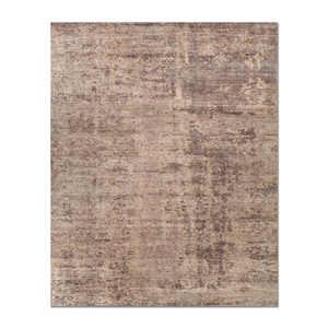 Alfombra Entropy Roja y Naranja de Lana y Seda de Bambú Anudada a Mano AKWS-1533 para Uso Doméstico con Patrón Abstracto - Product Image 1