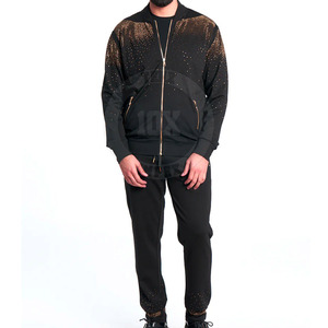 Custom Color Hot Sale Customized Men Tracksuit For Sale Online Casual Fashion Wear Rhinestone Tracksuit For Men - Product Image 1