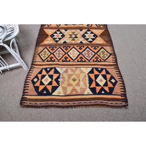 Turkish Vintage <b>Rug</b>, 3.1x10.8 ft <b>Runner</b> <b>Rug</b>, Brown Floral <b>Rug</b> - Product Image 5