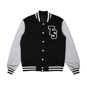 Solid Color <b>Patchwork</b> Canvas Outdoor Varsity <b>Jacket</b>-Stand Front Customizable Colors Sizes High Street Style Eco-Friendly - Product Image 5