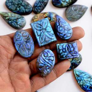 Labradorite naturelle moghol sculpture Cabochon en vrac pierre précieuse taille libre pierre précieuse Flashy de qualité supérieure pour la fabrication de bijoux - Product Image 6