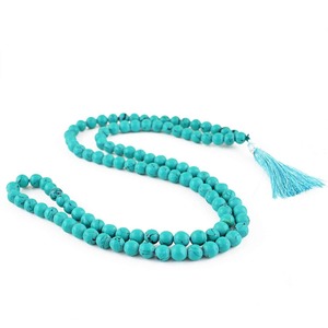Venta al por mayor Boho Jap Mala con cuentas meditación oración estatuilla 108 turquesa cuentas de piedras preciosas joyería espiritual Yoga amor Feng Shui - Product Image 2