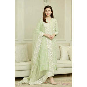 BAREEZE Ensemble 3 pièces en mousseline de soie brodée avec chemise et dupatta – Collection Printemps/Été – BIC-4605 - Product Image 1
