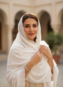 Floral Rhinestone Summer Embroidered Breathable <b>Light</b> Ethnic Scarves Hot Selling New Design African Women's Cotton Voile Lace - Product Image 6