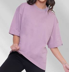 Offre Spéciale femmes T-Shirt à manches courtes à la mode surdimensionné été vêtements actifs plaine vêtements de Sport T-shirt col rond à manches courtes - Product Image 1