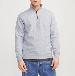 Streetwear classique pour hommes Pull à demi-fermeture éclair Logo personnalisé en gros Sweat-shirt zippé pour hommes 1/4 Sweat-shirt thermique à fermeture éclair pour hommes - Product Image 6