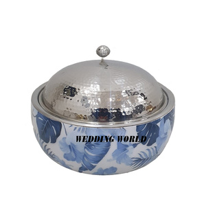 Pot en métal fini argent et or Casserole faite à la main de qualité supérieure Vente à chaud d'ustensiles de cuisine isolés Chauffe-plats - Product Image 2