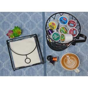 Customized Elegant Black Handcrafted <b>Metal</b> Wire Napkins Organizer Premium Tissue Holder <b>Storage</b> Stand for Dinnerware - Product Image 4