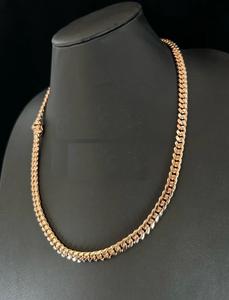 Cadena de eslabones cubanos de 8MM VVS1 Moissanite con oro blanco de 14K acabado en plata de ley 925, el Probador de diamantes - Product Image 3