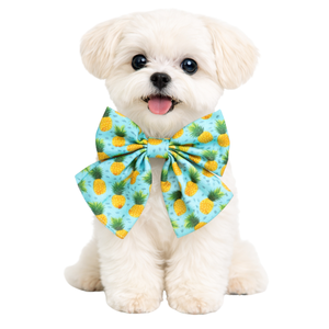 Collar Ajustable para Perro con Diseño de Piña y Lazo Marinero, Accesorio Ligero de Tela con Hebilla - Product Image 1