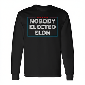 Nobody Elected Elon Camiseta de manga larga negra unisex talla adulta - Product Image 2