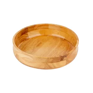 Natural Finished Durable <b>Large</b> Wooden <b>Serving</b> <b>Bowls</b> Set Round Shape Handmade Design for Home Wall Decorative & Kitchenware - Product Image 3