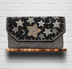 Moon Star And flaminges-Bolso de mano con cuentas de semillas, cadena cruzada, regalo de moda - Product Image 1