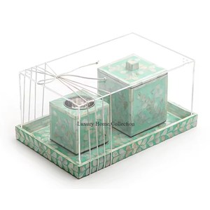 Quemador en forma de esfera con cuentas de mosaico de nácar con cubierta de vidrio acrílico, vela de cera, quemador y soporte de incienso Bakhoor - Product Image 4