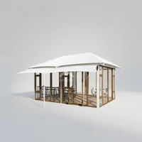 Conteneur de restaurant préfabriqué en acier commercial |   Maison de restauration modulaire en plein air pour l'industrie touristique