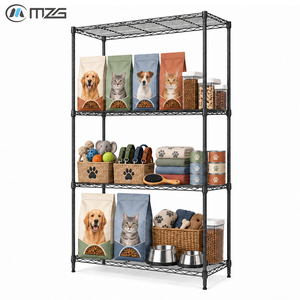 MZG Étagère de Rangement Modulaire en Métal pour Animaux de Compagnie, Organisateur Réglable en Grillage pour Nourriture, Jouets et Accessoires pour Chiens et Chats - Product Image 1