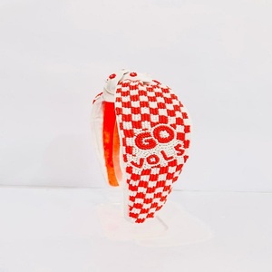 Sports Day Hair Accessory for Women Hand Embroidered Team Hairbands Seed Beaded Hand Accessories Cloth <b>Headbands</b> with Beads - Product Image 6