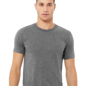 Camiseta de manga corta Triblend Unisex, Camiseta de algodón 50% rayón 25% poliéster 25% Airlume peinado y anillo, individual, 3,8 oz, gris - Product Image 4