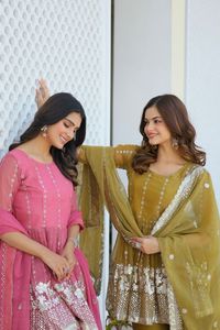 Pure Shimmer elegante diseñador Sharara conjunto indio y paquistaní ropa verano traje superior al por mayor para fiestas - Product Image 2