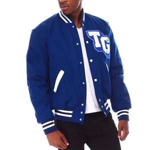 Meilleur fournisseur, faible MOQ, veste de baseball en laine personnalisée pour les équipes universitaires, veste bomber à manches en PU, veste de lettreman OEM - Product Image 3