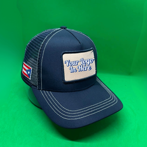 Casquettes de baseball de qualité supérieure, casquettes de camionneur avec broderie de logo personnalisée sur un patch, maille poly, casquettes de camionneur à 5 panneaux, sport, en provenance du Vietnam - Product Image 1