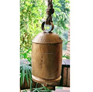 Juego de campanas de vaca Vintage hechas a mano de 3 racimo dorado cuerda de yute Metal decoración navideña Shabby Chic chapado en oro - Product Image 4