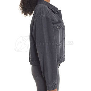 Veste en jean décontractée pour femmes grande taille de bonne qualité, veste en jean pour femmes d'extérieur lavée - Product Image 3