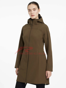 Abrigo largo para montar a caballo para mujer, venta al por mayor, versátil, tacto suave, regulación térmica, corte ergonómico, costuras duraderas, elegante ecuestre - Product Image 2