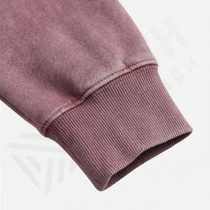 Conjunto de 2 Piezas de Sudadera con Capucha de Felpa de Algodón para Mujer, Talla Grande, Personalizado, con Hombros Caídos, Lavado Ácido, Cremallera, Top Corto y Pantalones Jogger - Product Image 6