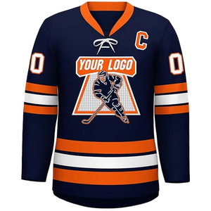 Maillot de hockey sur glace personnalisé professionnel par sublimation, en tissu polyester, anti-bactérien, à séchage rapide, respirant, en maille, vente en gros - Product Image 2