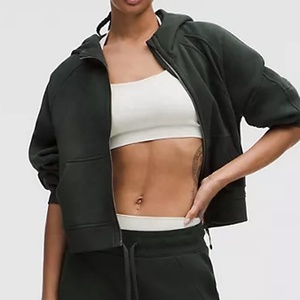 Qyoureclo เสื้อสเวตเตอร์สตรีทแวร์ผ้าคอตตอนมีซิปรูดแบบเรียบใส่โลโก้ตามสั่ง - Product Image 2