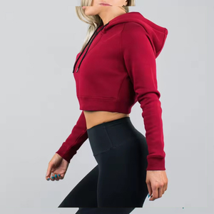Women <b>Cropped</b> Pullover Hoodie Casual Fitness Comfortable Fit Adjustable hood with drawstring <b>Cropped</b> Hoodie For Women - Product Image 3
