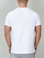 Kaos Fitness Pria Bahan Katun Spandex Tebal Desain Kustom Kerah O Lengan Pendek High Street Cepat Kering