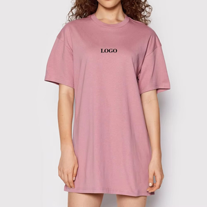 Camiseta de hombro caído de gran tamaño con logotipo personalizado para mujer con tela suave transpirable de corte holgado para ropa informal de verano ¡Precio bajo! - Product Image 1