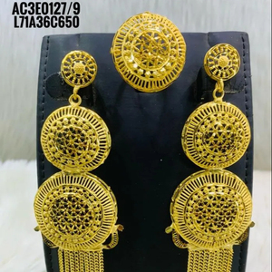 คอลเลกชันออนไลน์ที่ดีที่สุดของต่างหูทองเหลืองชุบทองแฟชั่นการออกแบบดอกไม้น่ารักสำหรับงานปาร์ตี้ - Product Image 1