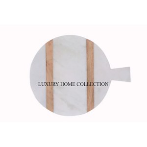 Tabla de cortar grande de mármol y madera con ranura para zumo para atrapar líquidos y evitar suciedad durante la preparación de alimentos. - Product Image 5